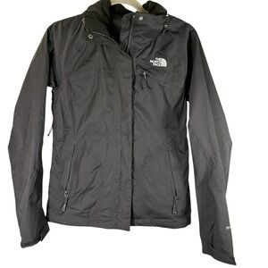The North Face Womens XS Black‎ Hyvent Hooded Rain Jacket Coat Outerwear